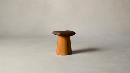 The Weston  - Tuscan Leather Bourbon Accent Stool