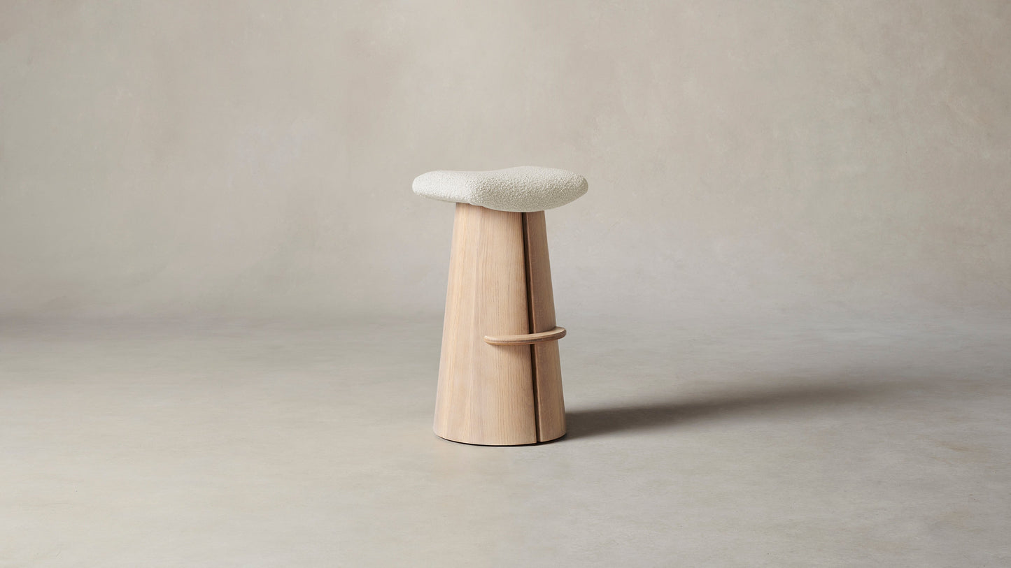 The Weston  - Italian Bouclé White Bar and Counter Stool