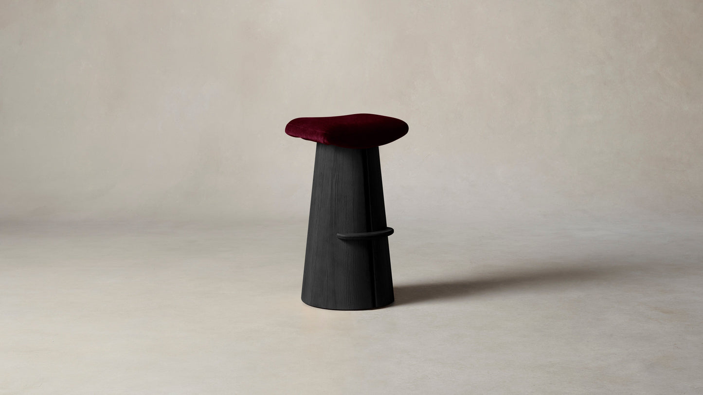 The Weston  - Mohair Crimson Bar and Counter Stool