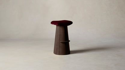 The Weston  - Mohair Crimson Bar and Counter Stool