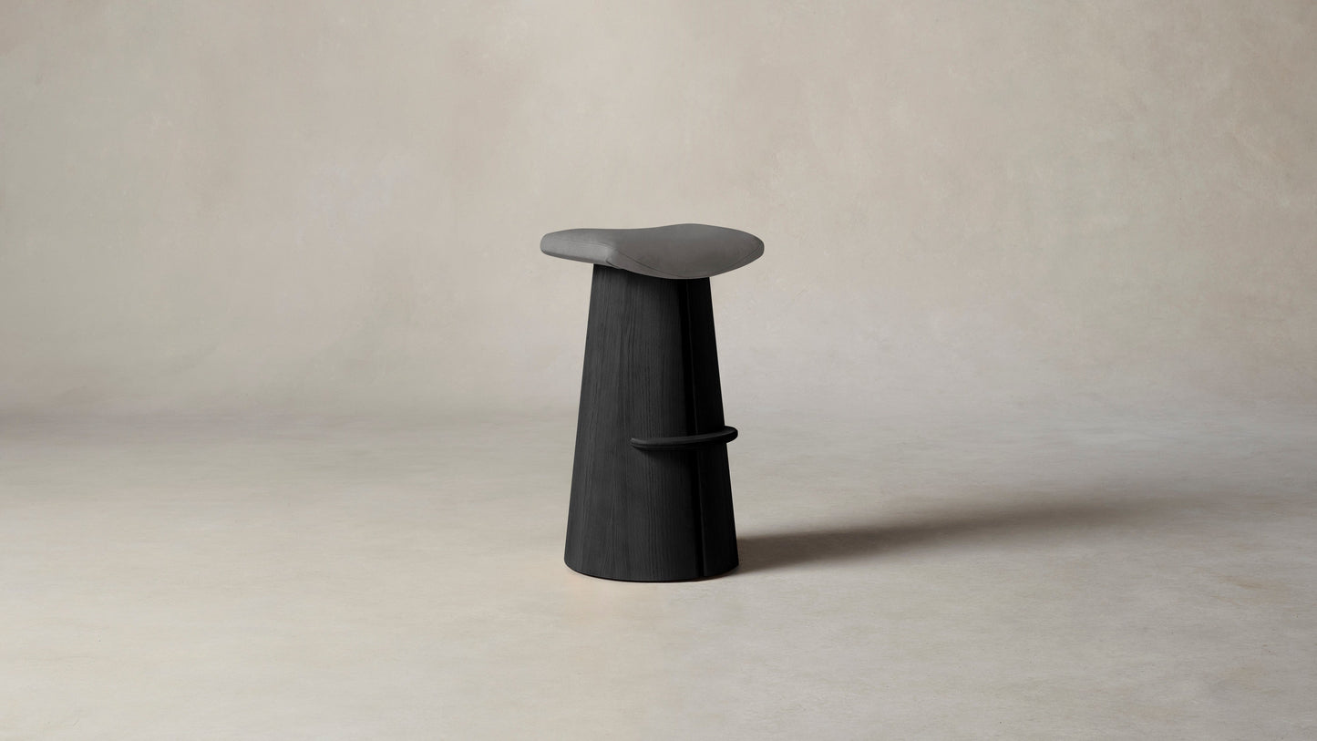 The Weston  - Nubuck Leather Asphalt Bar and Counter Stool