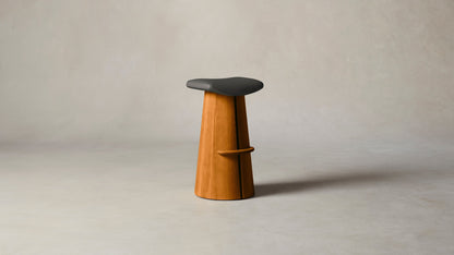 The Weston  - Pebbled Leather Ash Bar and Counter Stool