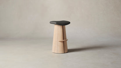 The Weston  - Pebbled Leather Ash Bar and Counter Stool