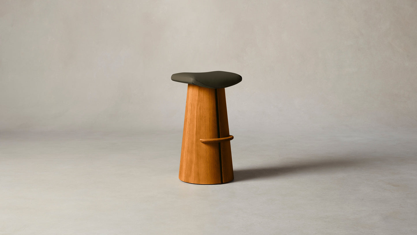 The Weston  - Pebbled Leather Truffle Bar and Counter Stool