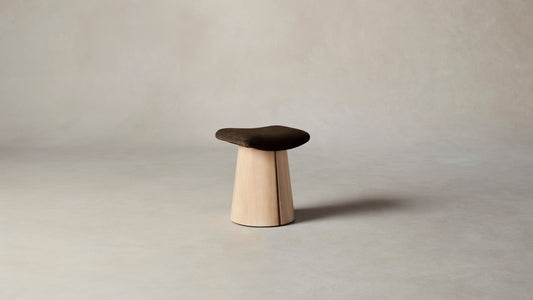 The Weston  - Mohair Chocolate Stool