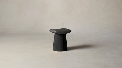 The Weston  - Pebbled Leather Ash Stool